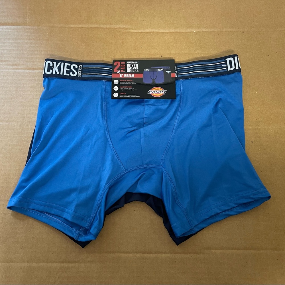 Dickies performance boxer briefs 2-pack 6” inseam size large brand new